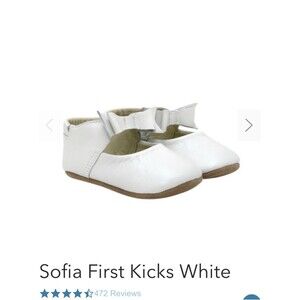 Robeez Sofia Mary Jane Bow Special Occasion Shoes White Baby Rubber Padded Sole